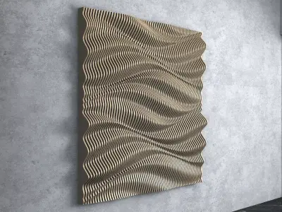 Parametric Wavy Wooden Wall Decor - 26 - CNC files for cutting 3D model