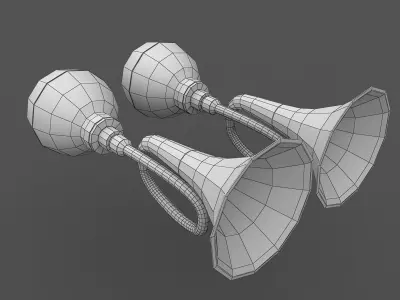 Vintage car air horn 3D model