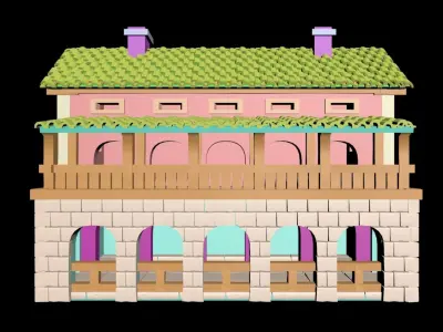 Medieval House 61 3D print model 3D model