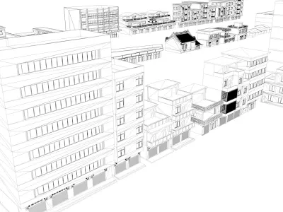 Township building housing 3D model