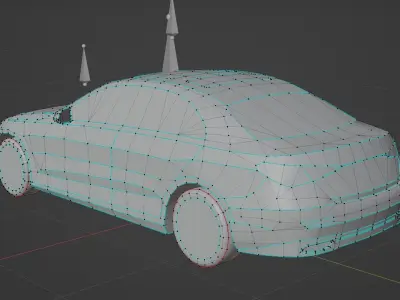 Lowpoly Mercedes Benz C200 Low-poly 3D model