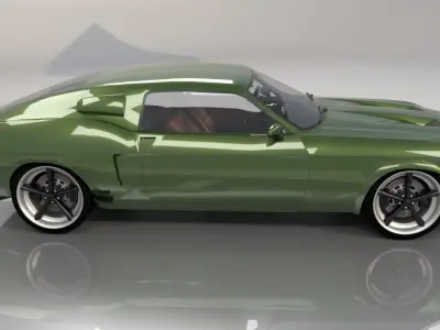 Mustang 1968 Custom Low Poly 3D model