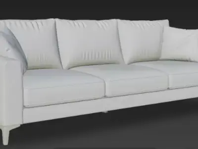 Luxury 3 Seater Modern Sofa 3D Model High Poly Furniture Asset 3D model
