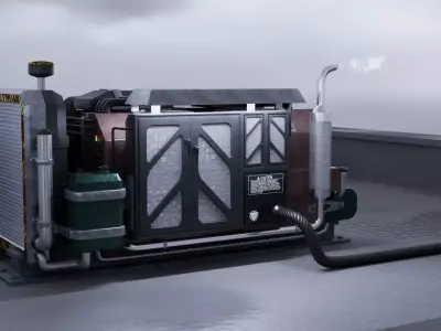 Generator devices Low-poly 3D model 3D model