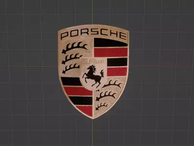 PORSCHE Badge 1980s style 3D print model