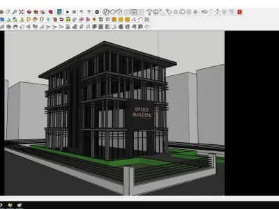 Lumion 9 Office Facede Design 2 3D model