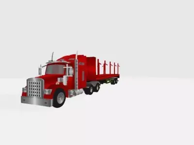 bigTruck semi truck Low-poly 3D model