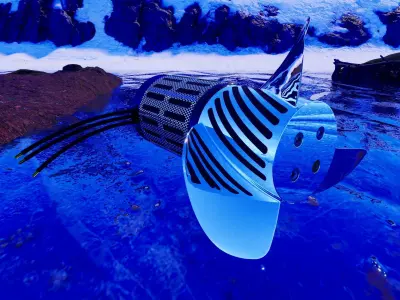 BOAT PROPELLER WITH ENGINE 3D model