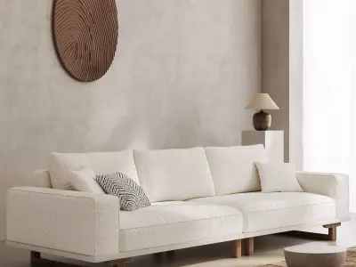 Mid Century interior scene 3D model