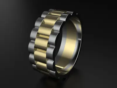 wideng ring two tone 8mm wide size 60 3D print model