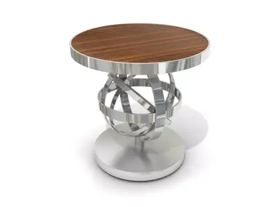  3D Chrome Modern Coffee Table 3D model
