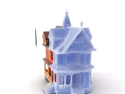 Victorian Gothic House model pack Low-poly 3D model