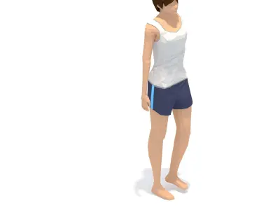 Lunge 2  Yoga Exercise Woman Animation Low-poly 3D model