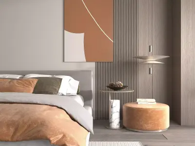 Modern Bedroom Scene 21 3D model