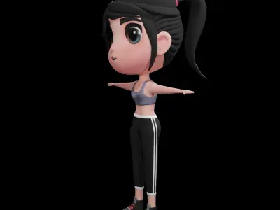 Chibi Character Stylized Low-poly 3D model