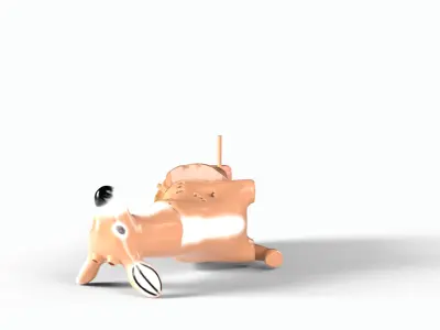 Deer decoy shot Low-poly 3D model