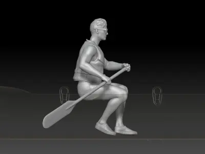 canoe boy 1 3D print model