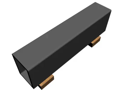 1 2in Wall x5in Rectangle Tube 3D model