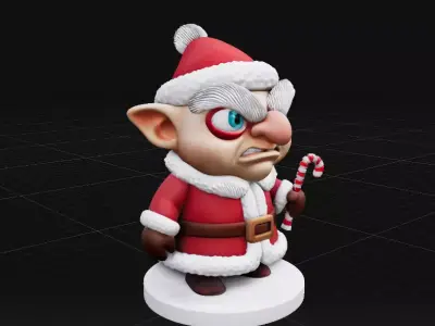 Stylized Christmas Grumpy Winter Character 3D Print 3D print model