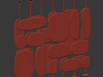 Frosted glass partition 3D model