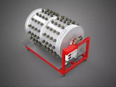 STEEL DRUM ROTARY HYDROPONIC GARDEN PLANT FARM SYSTEM CIRCULAR 3D model