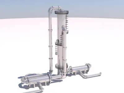 Refinery Distillation Column 05 3D model