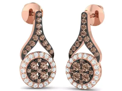 SWAZ13ER diamond earrings in rose gold 3D print model
