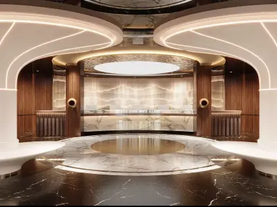 Light-Luxury Spa Lobby with Reception 3D model