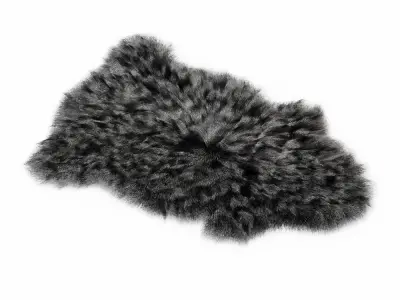 Bedside Sheepskin Rug Fur 02 3D model