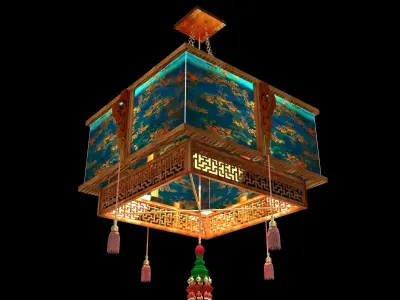 Chinese palace lantern 3D model 12
