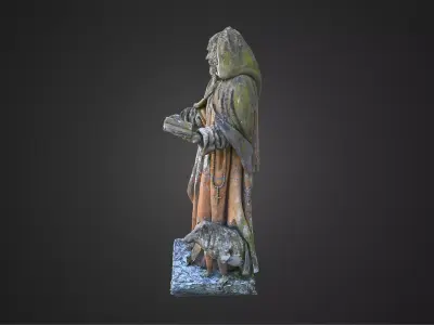 Saint Antonius - Anthony the Great - Statue 3D model