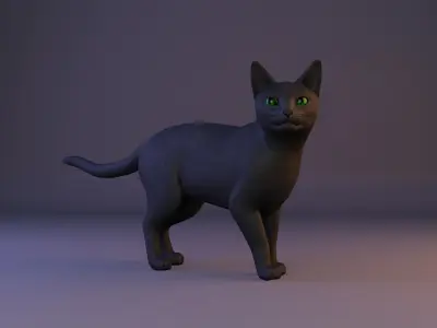 Black Cat Animated 3D model