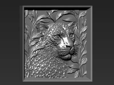 Leopard Head A22 3D print model