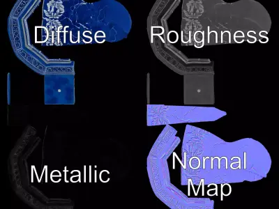 Cerulean Obelisk Dcor model pack Low-poly 3D model