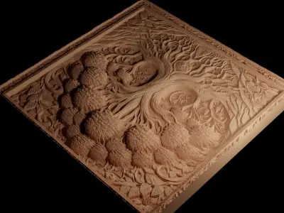 Tree of Life CNC 3d Print High Relief Sand Casting 3D print model