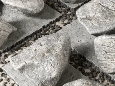 Slab tile gravel monument n1 3D model