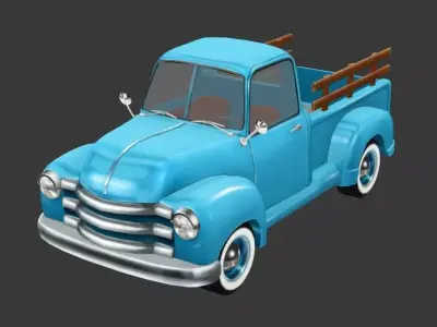 Pickup truck Low-poly 3D model by 3d-worker
