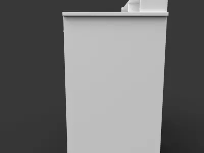Computer Desk Low-poly 3D model