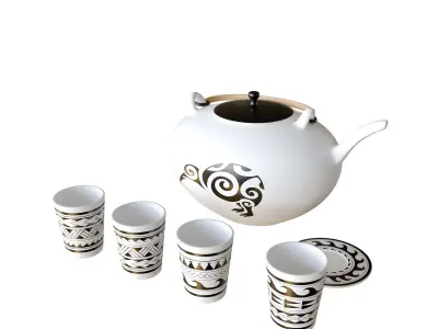 Maori tea set 3D model