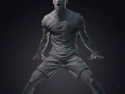 Cristiano Ronaldo Celebration Statue 3D model