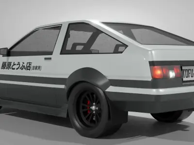 Toyota AE86 Trueno 3dmodeling 3D model