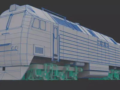 2TE25km diesel locomotive model Low-poly 3D model