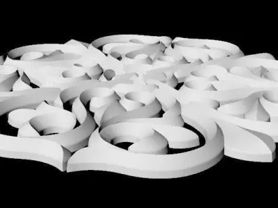 Central decor ornament for furniture 3D model 270