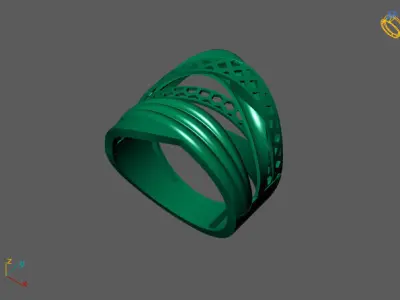 Fancy Womens Rings Plain Rings Ready STL 3DM Models Rings 3D print model 56