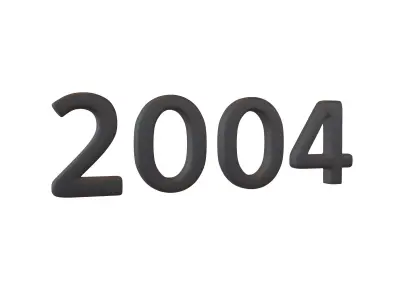Year Number 2004 v1 001 Low-poly 3D model
