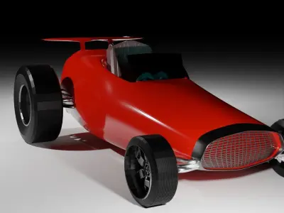 Stylized Red Car 3D model