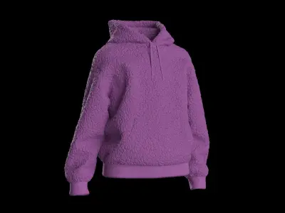 Kids  female hoodie 3D model