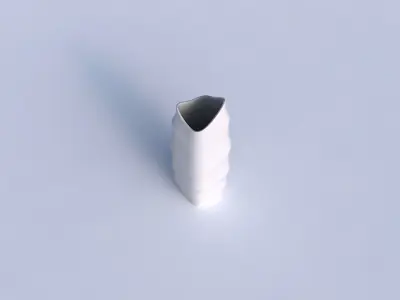 Vase double arc rectangle with horizontal sections 3D print model