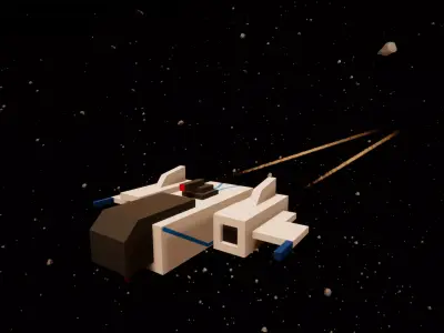 Low Poly Space Ship Free low-poly 3D model