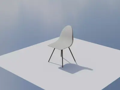 A simple chair with leather Free low-poly 3D model